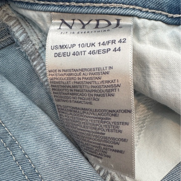 NYDJ Lift Tuck Marilyn Straight Leg Jeans Slimming Light Wash 10 - Picture 7 of 8